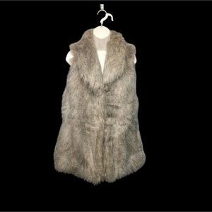 L2 Womens Brown Faux Fur  Vest Size Large